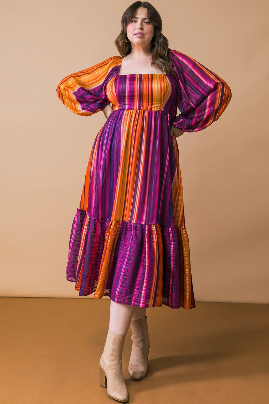 EVERYTHING YOU NEEDED WOVEN MIDI DRESS Flying Tomato