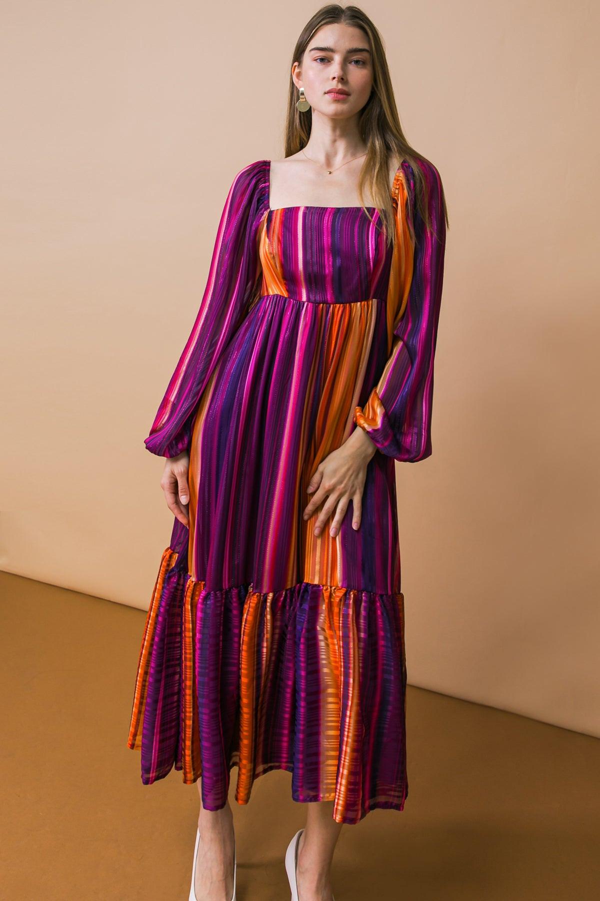 EVERYTHING YOU NEEDED WOVEN MIDI DRESS Flying Tomato