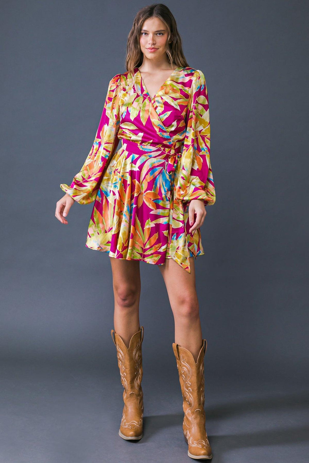 ALL FALL LONG WOVEN MINI DRESS Flying Tomato