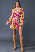 ALL FALL LONG WOVEN MINI DRESS Flying Tomato
