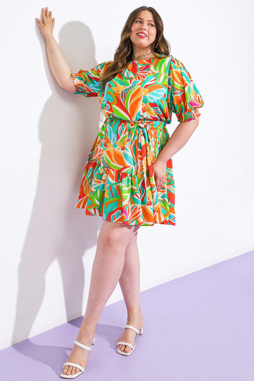 TIME TO START WOVEN MINI DRESS Flying Tomato