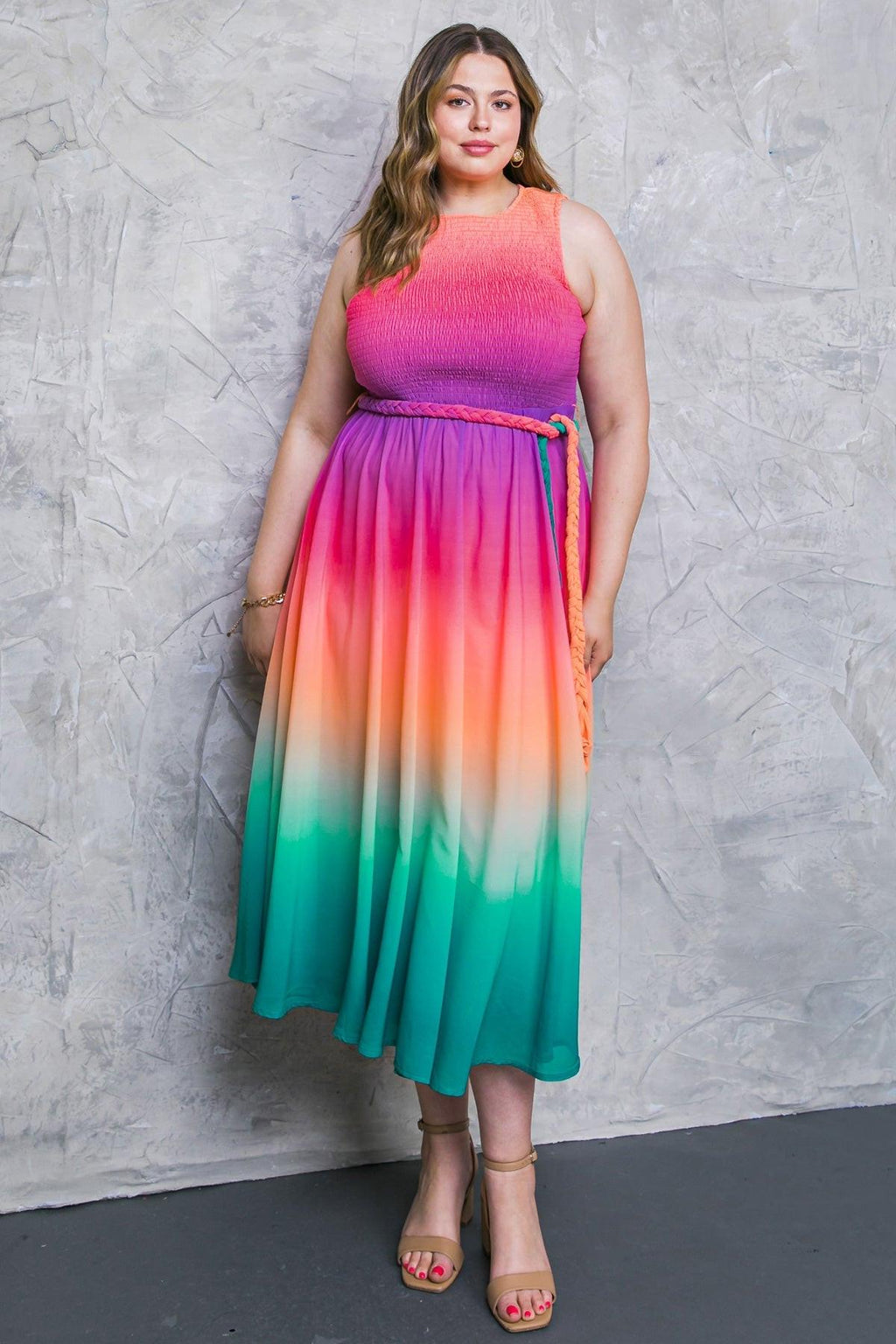 CATER TO YOU WOVEN MIDI DRESS Flying Tomato