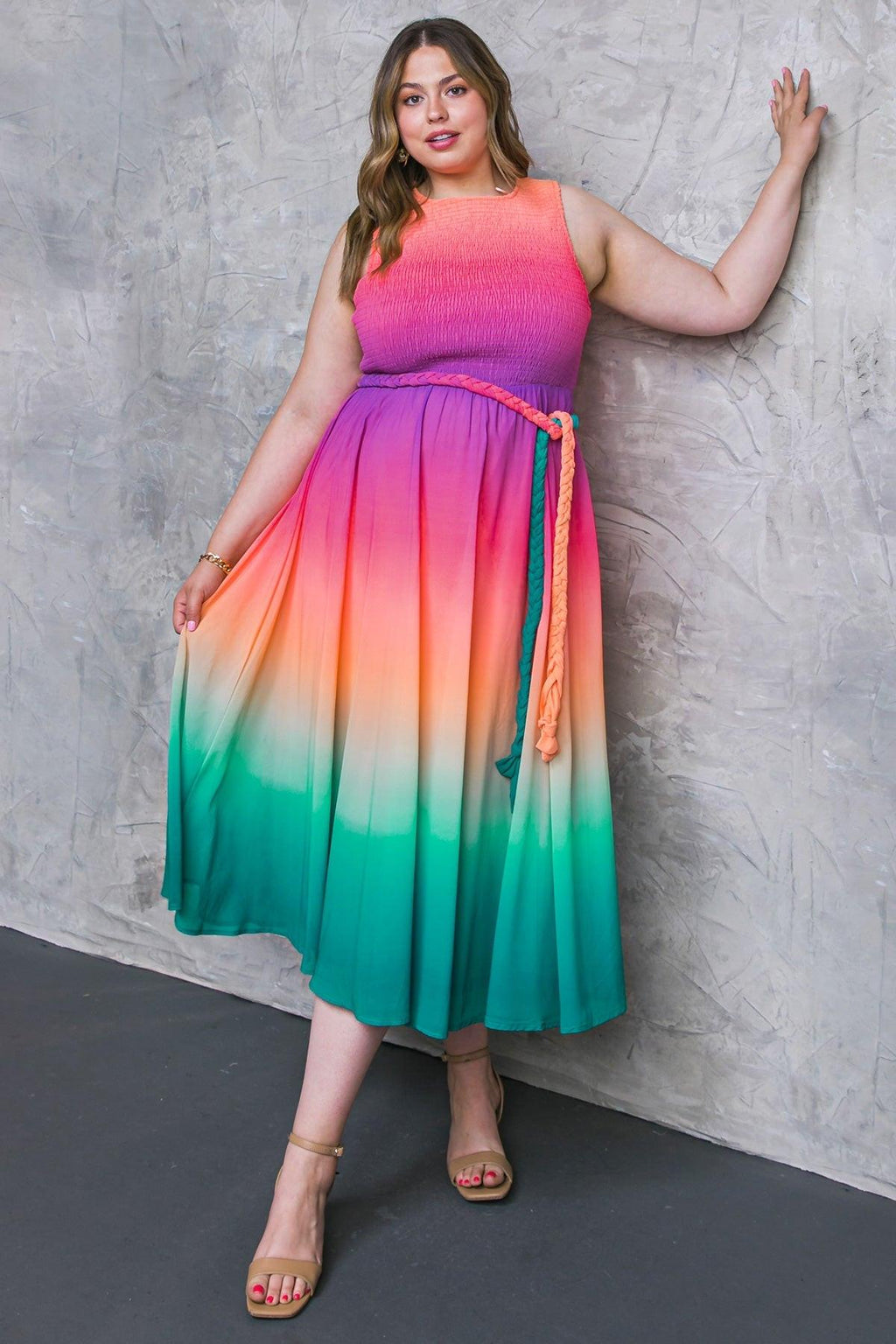 CATER TO YOU WOVEN MIDI DRESS Flying Tomato