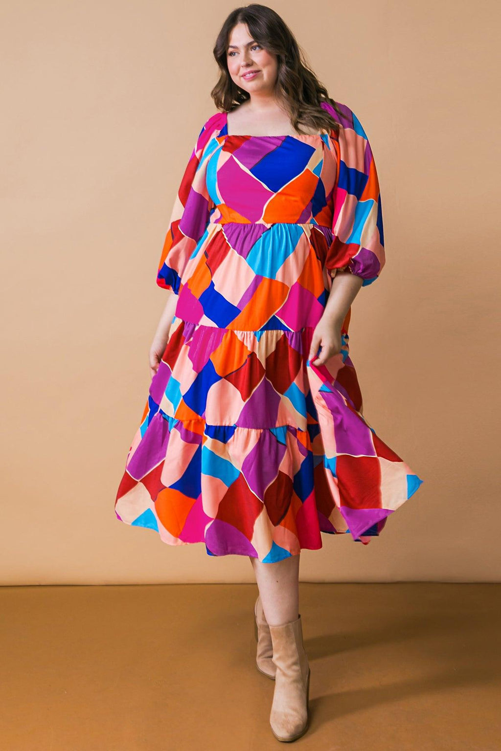 PULLING HEARTSTRINGS WOVEN MIDI DRESS Flying Tomato