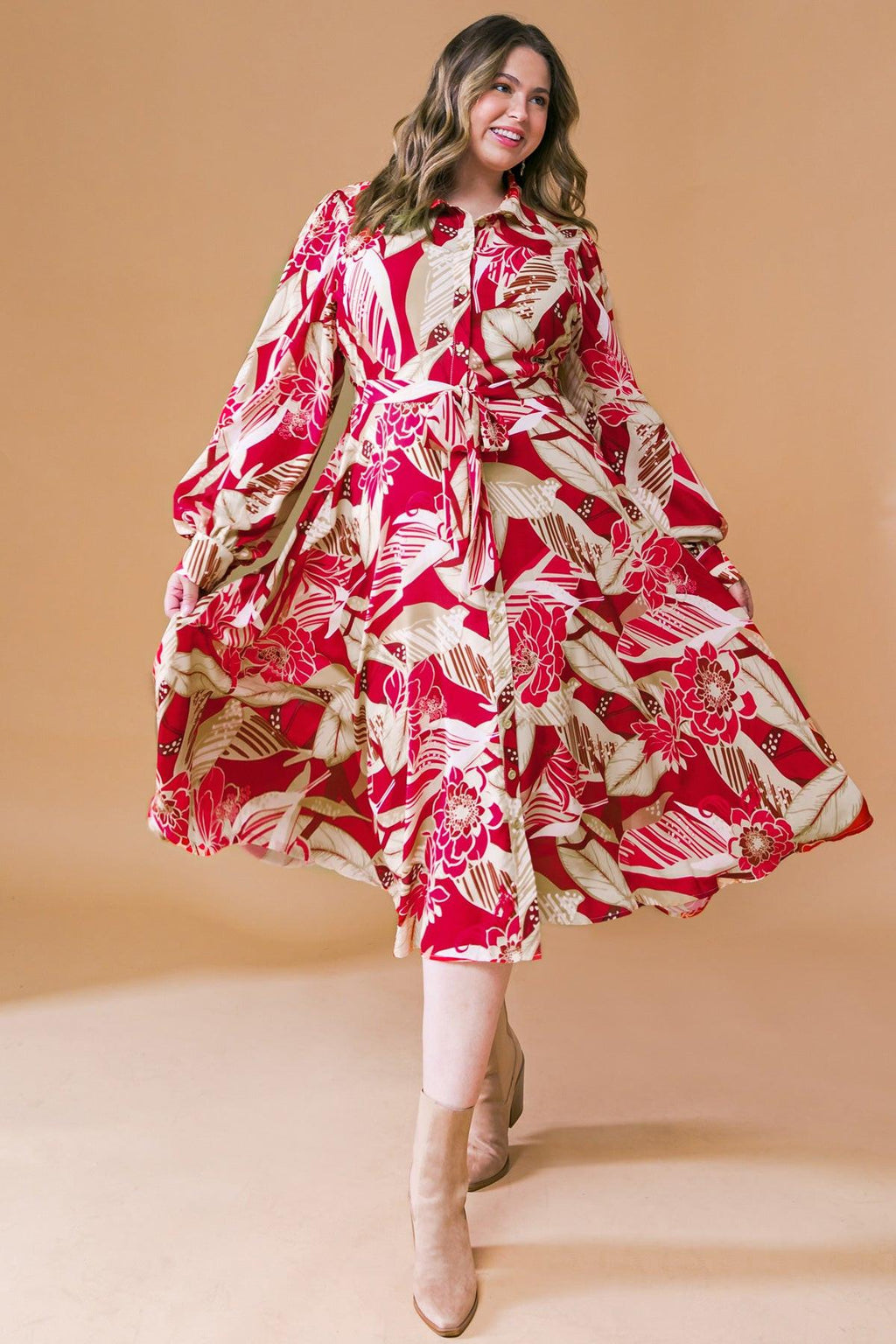 HEART OF WOVEN MIDI DRESS Flying Tomato