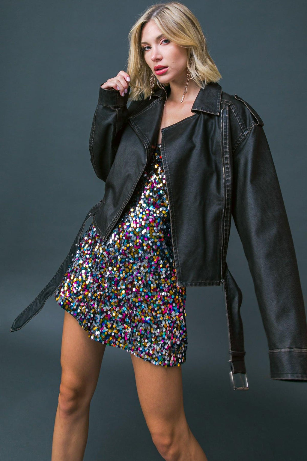 ON MY WAY UP FAUX MOTO JACKET Flying Tomato