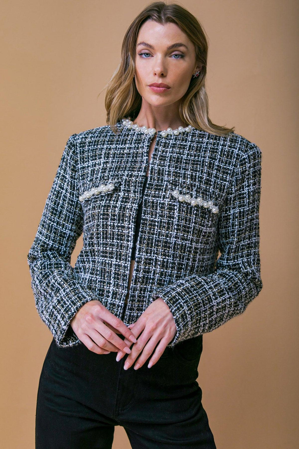 GUEST OF HONOR TWEED CROP JACKET Flying Tomato