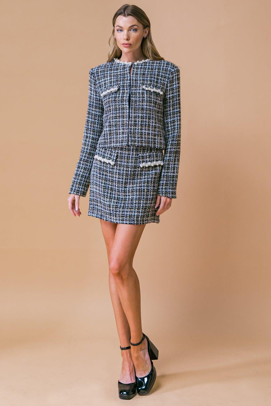 GUEST OF HONOR TWEED CROP JACKET Flying Tomato