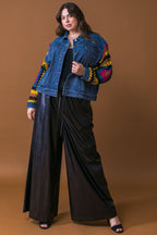 FESTIVAL WEAVE WASHED DENIM JACKET Flying Tomato