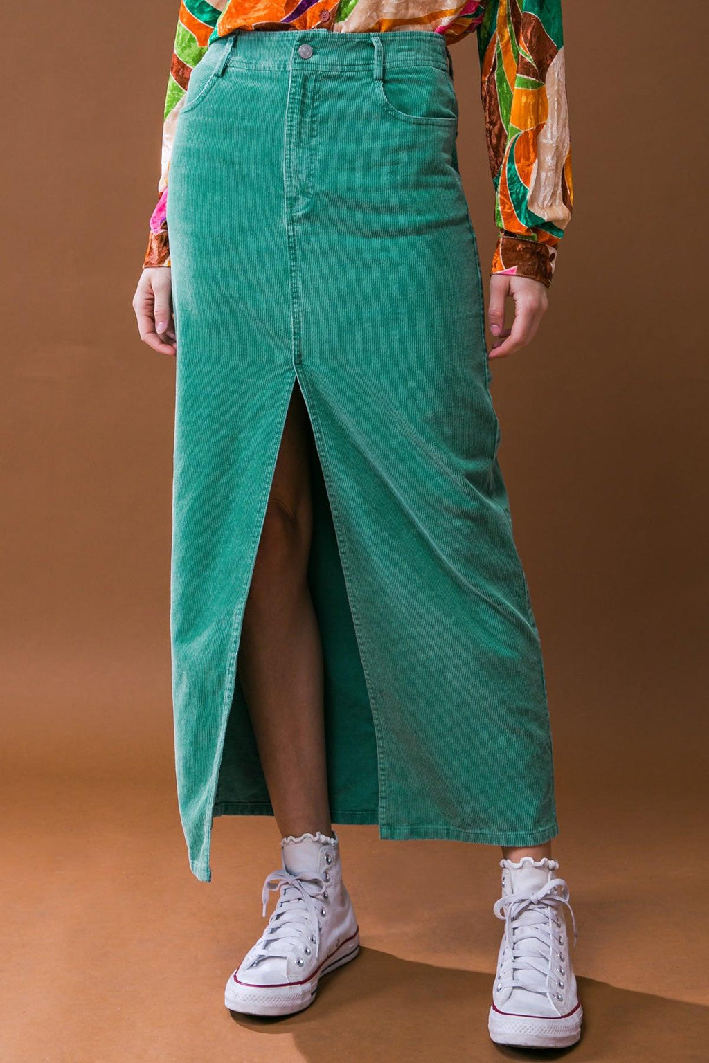 PERFECT PICK CORDUROY MIDI SKIRT Flying Tomato