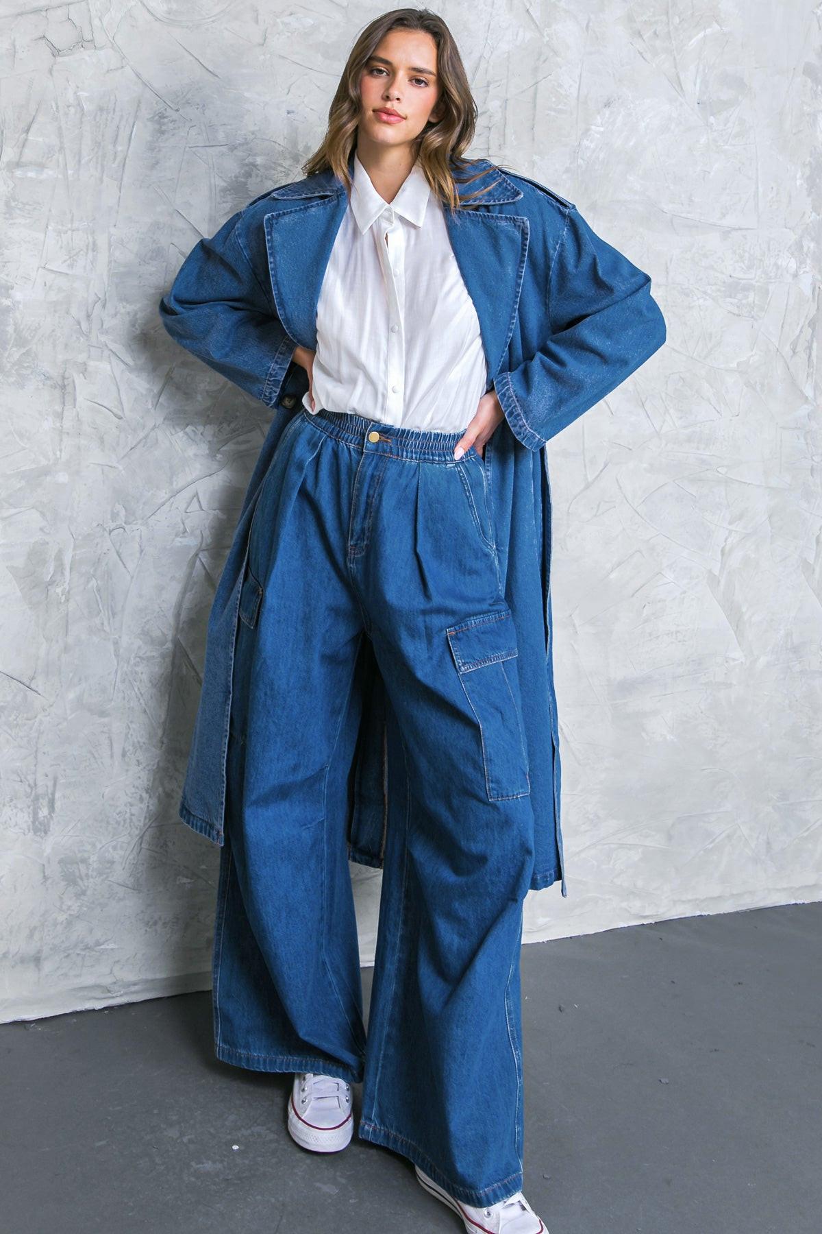 ALL THE BUZZ WASHED DENIM PANTS Flying Tomato