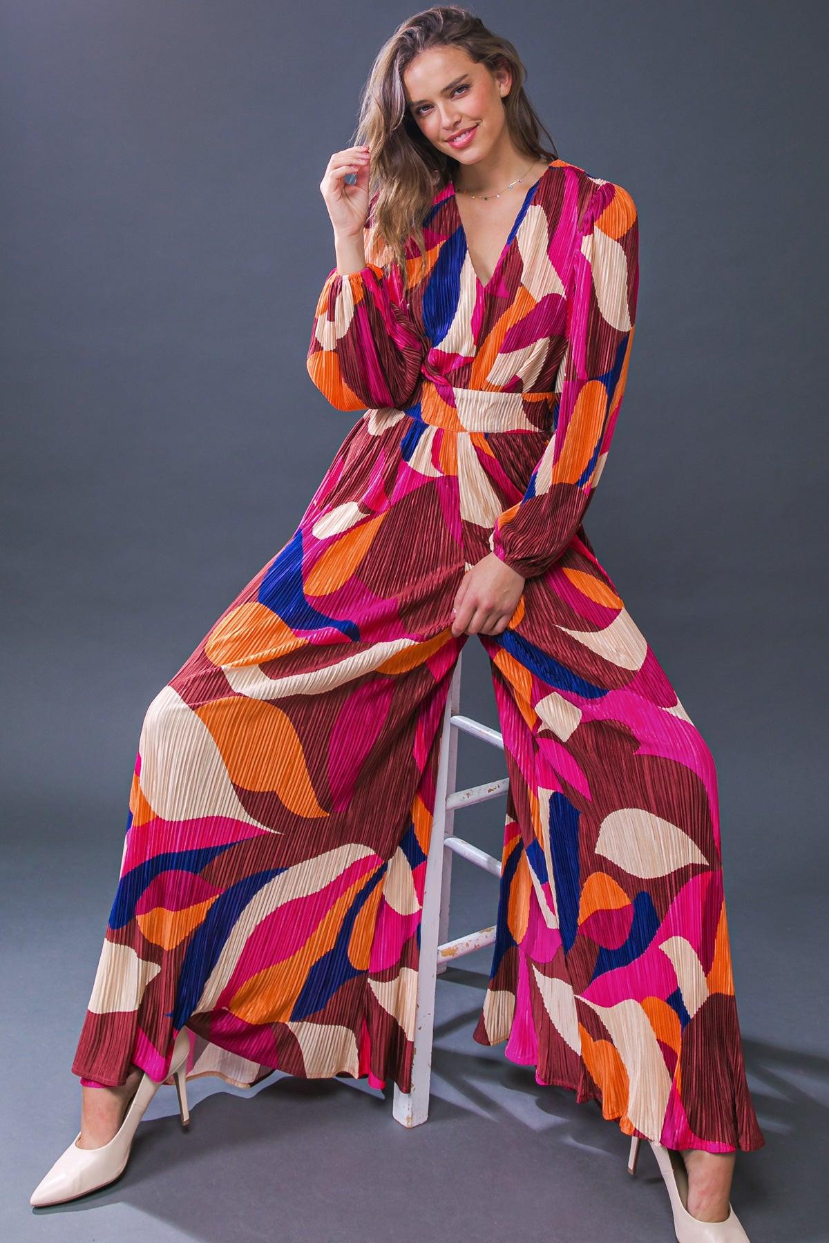 SET A TREND PLISSE JUMPSUIT Flying Tomato