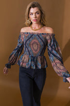 BOHO RAINBOW WOVEN TOP Flying Tomato