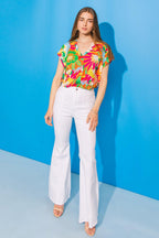 SWEET DREAMS FLORAL WOVEN TOP Flying Tomato