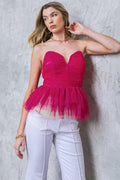 MUCH LOVE FUCHSIA WOVEN TOP Flying Tomato