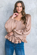 NO MORE DRAMA WOVEN TOP Flying Tomato
