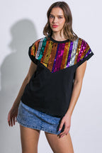 HOW I'M FEELING BLACK KNIT TOP Flying Tomato