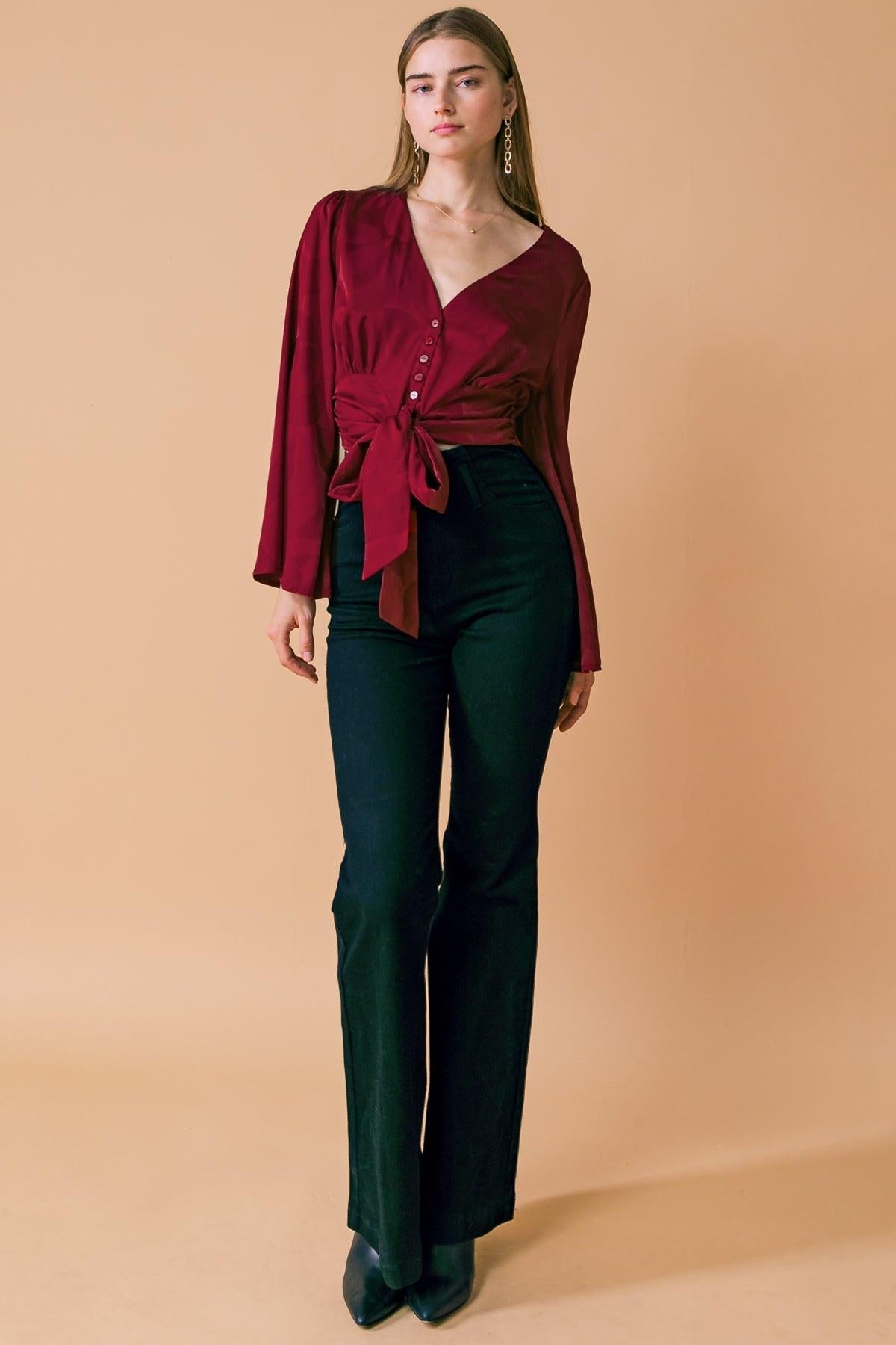 THE RIGHT ADDITION WOVEN TOP Flying Tomato