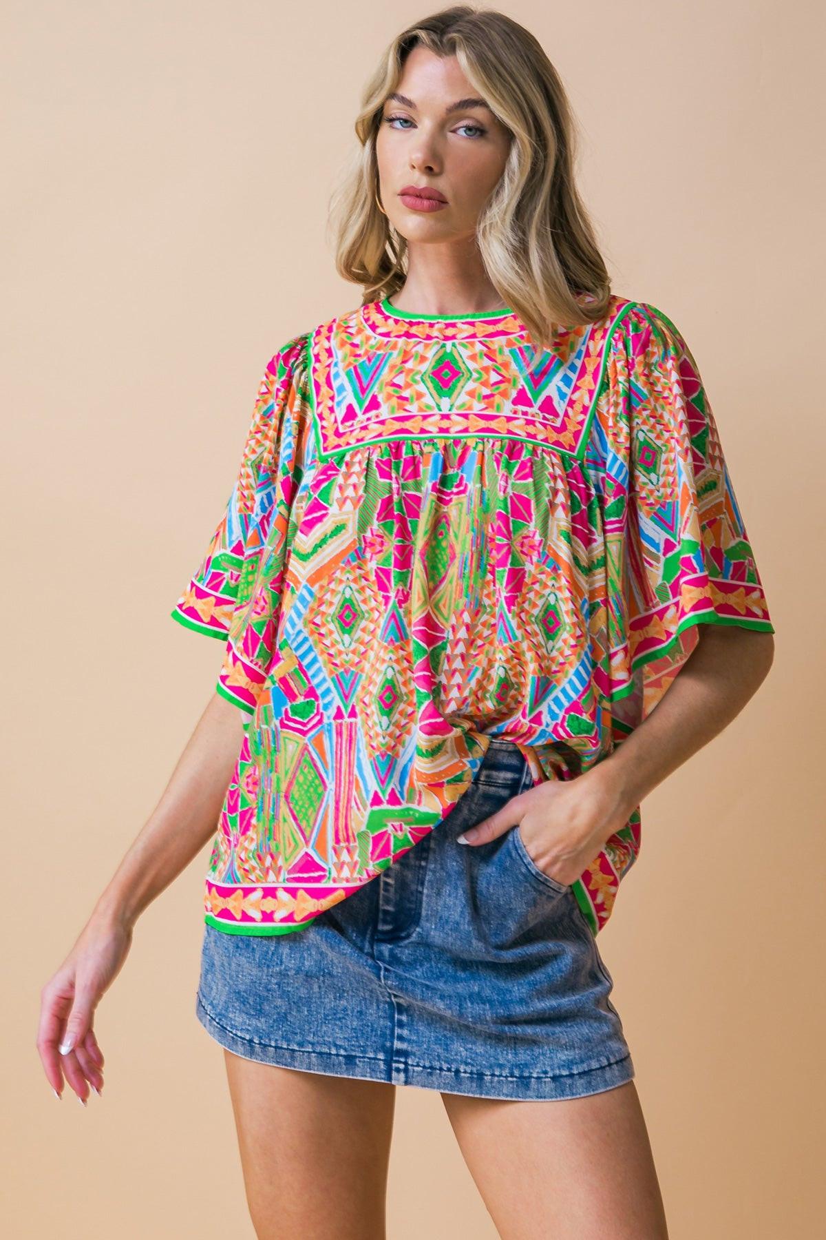 SPARKLY ENERGY WOVEN TOP Flying Tomato