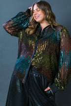 CAUSE A COMMOTION SEQUIN BLOUSE Flying Tomato