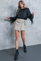 A STEP AHEAD FAUX LEATHER SKORT Flying Tomato