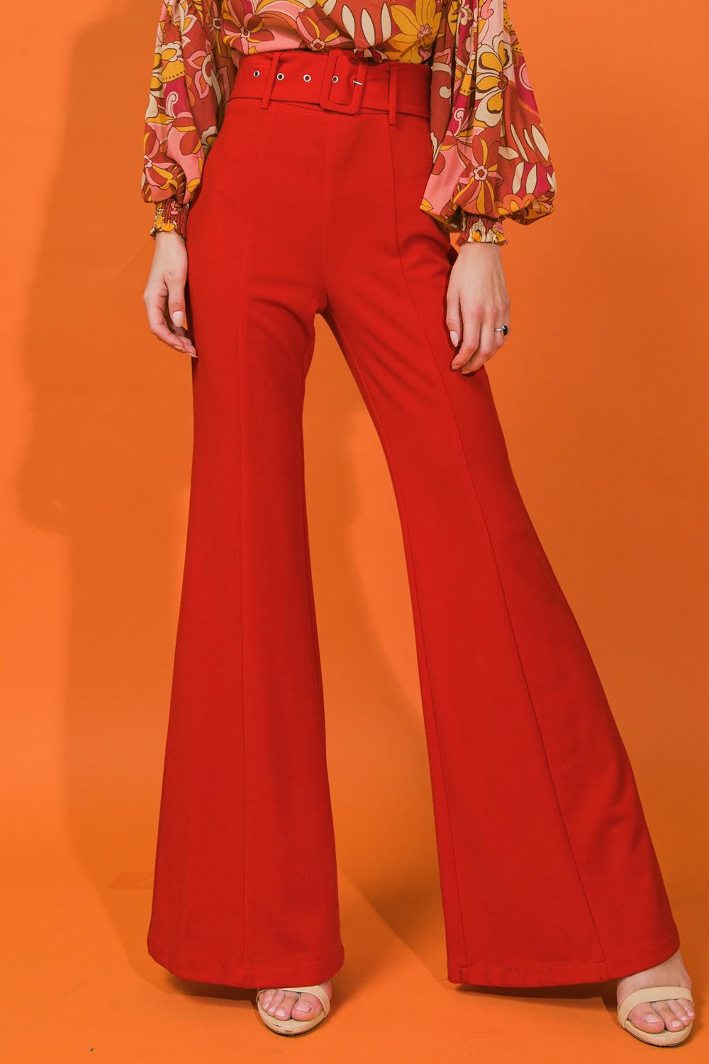 COUNTDOWN THE HOURS WOVEN FLARED PANTS Flying Tomato