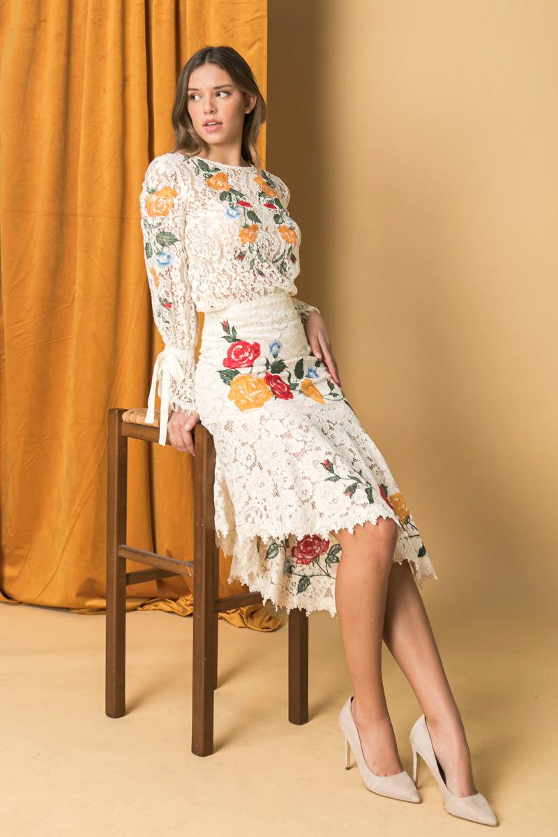 EMBROIDERED LACE TOP Flying Tomato