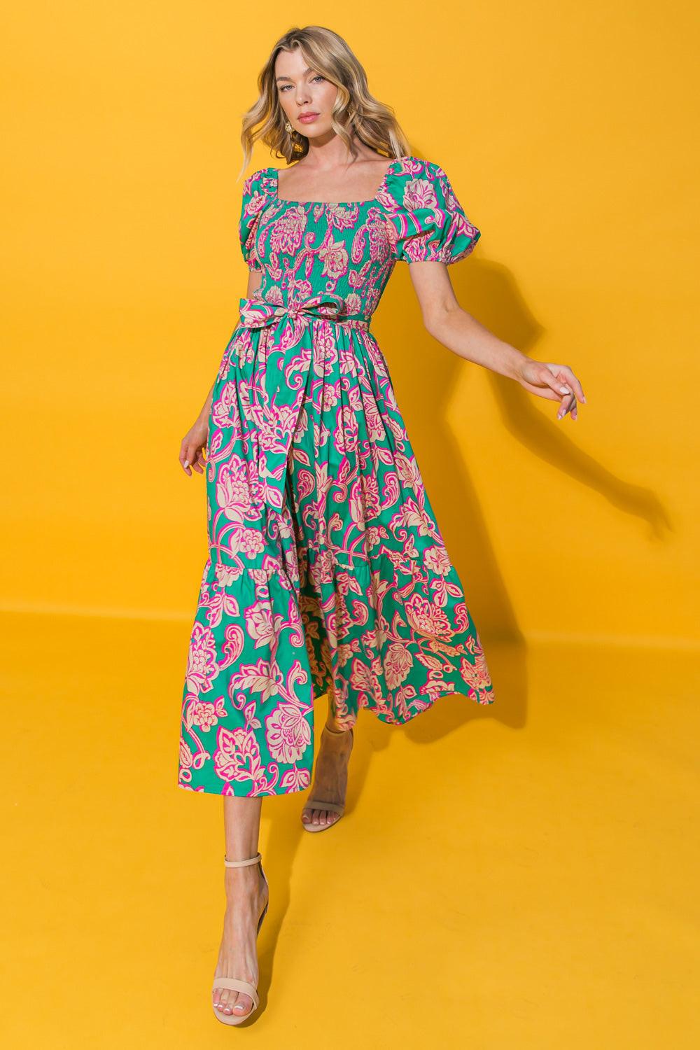 RUN TOWARDS LOVE POPLIN ANKLE DRESS Flying Tomato