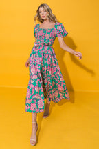 RUN TOWARDS LOVE POPLIN ANKLE DRESS Flying Tomato