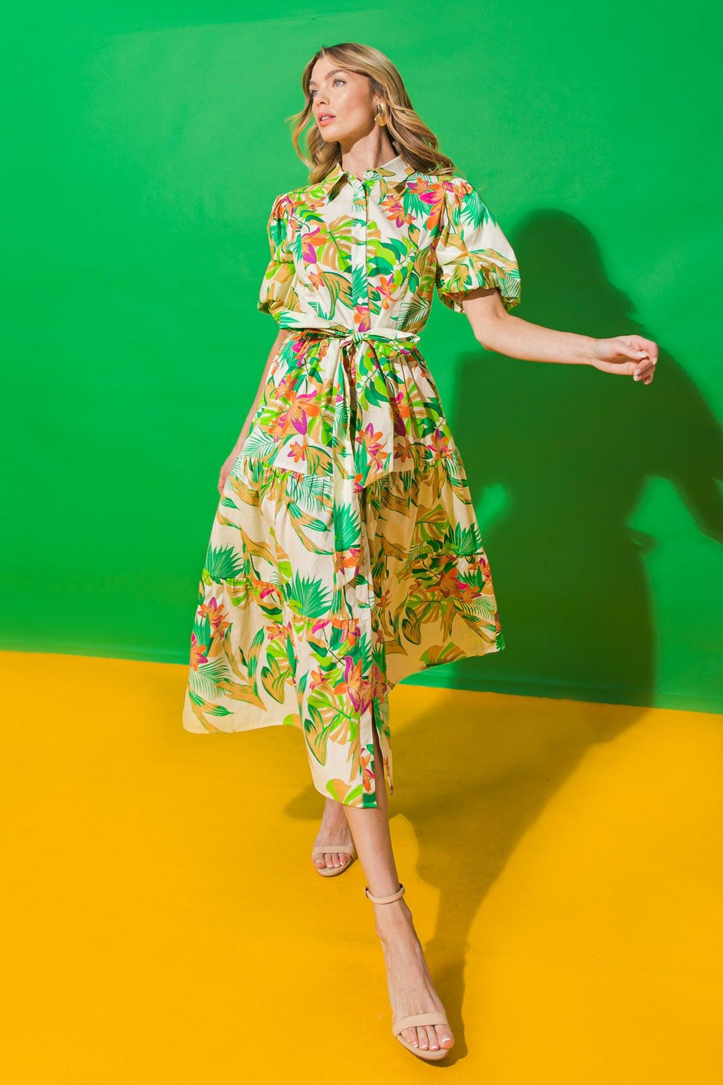 YOU KNOW ME SO WELL POPLIN MIDI SHIRT DRESS Flying Tomato