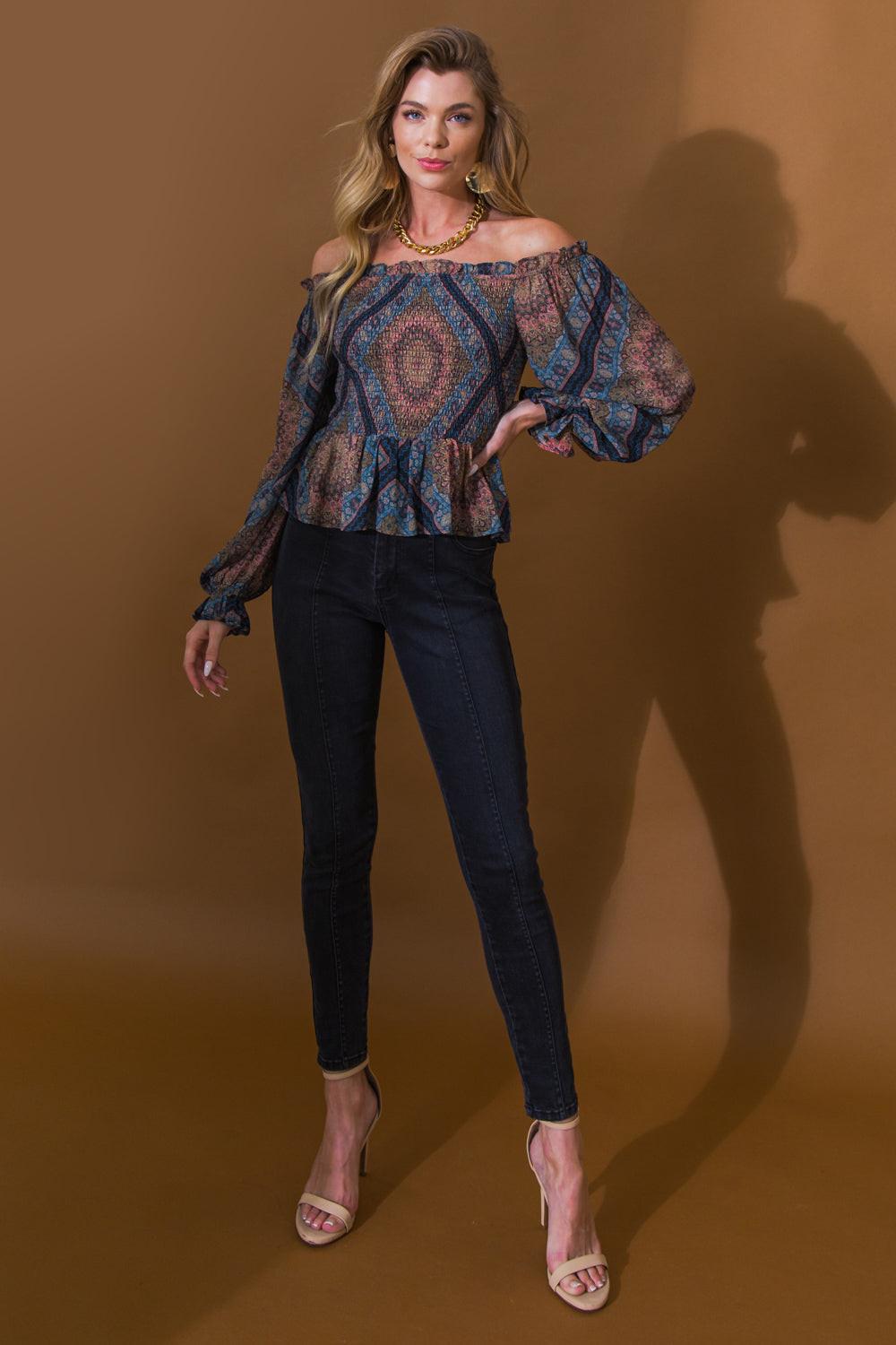 BOHO RAINBOW WOVEN TOP Flying Tomato