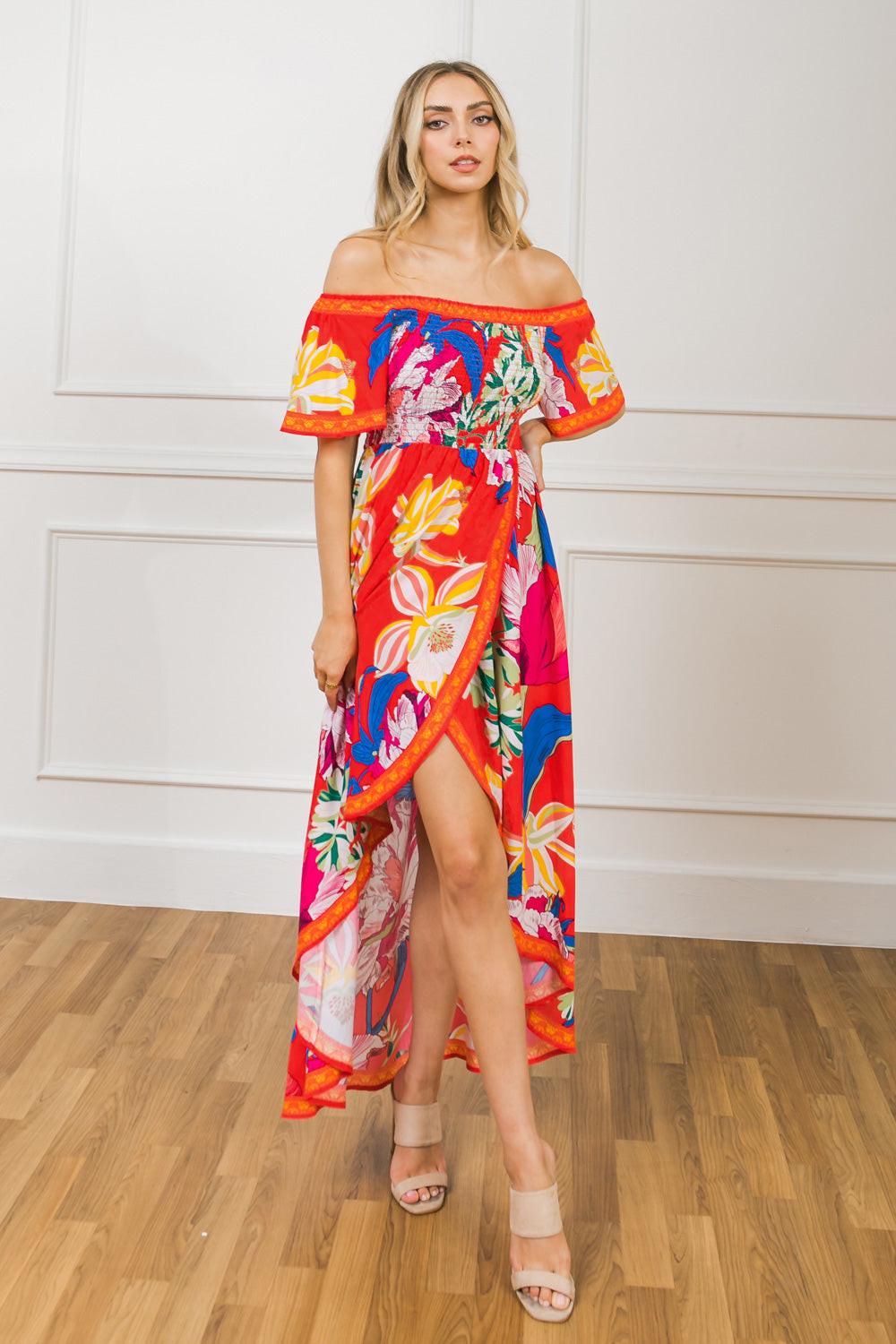 STEALING SUNSHINE FLORAL HI-LO DRESS Flying Tomato