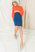 DENIM CARGO PENCIL SKIRT Flying Tomato