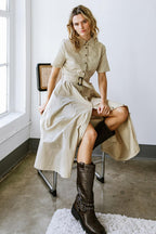 LUCKY ME WOVEN MIDI DRESS Flying Tomato