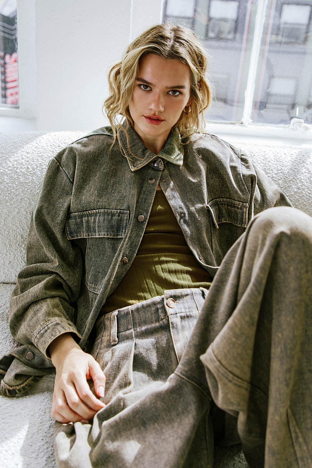 STUCK IN YOUR WAYS DENIM TOP Flying Tomato