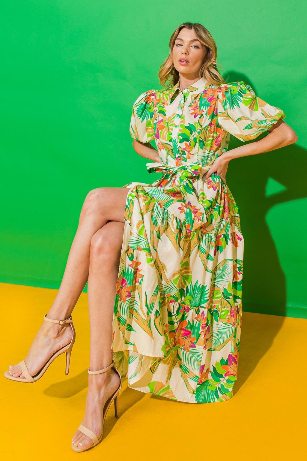 YOU KNOW ME SO WELL POPLIN MIDI SHIRT DRESS Flying Tomato