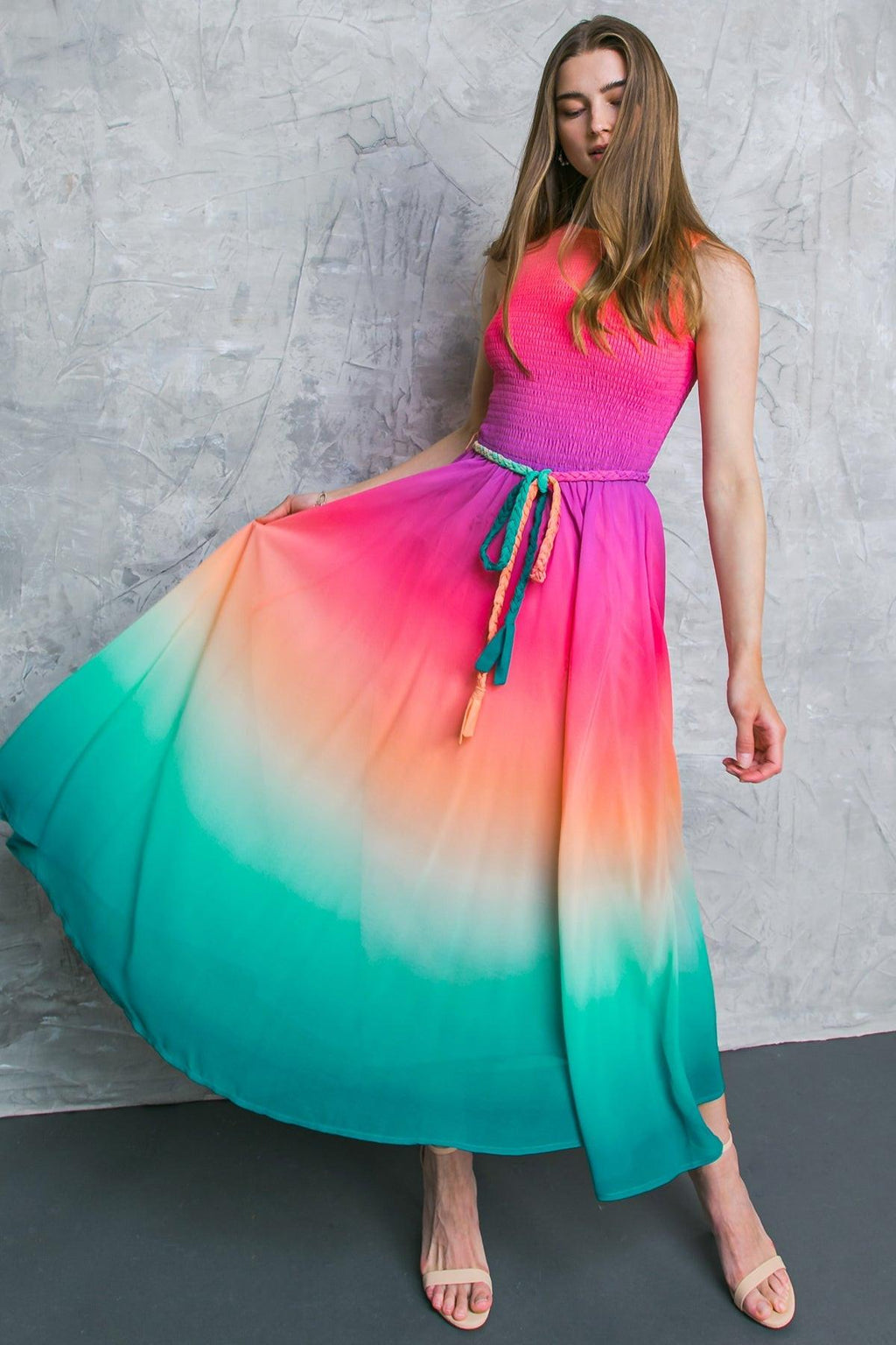 CATER TO YOU WOVEN MIDI DRESS Flying Tomato