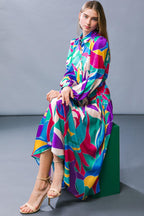 FOCUSED ON PRIORITIES WOVEN MIDI DRESS Flying Tomato