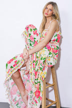 PULLING HEARTSTRINGS WOVEN MAXI DRESS Flying Tomato