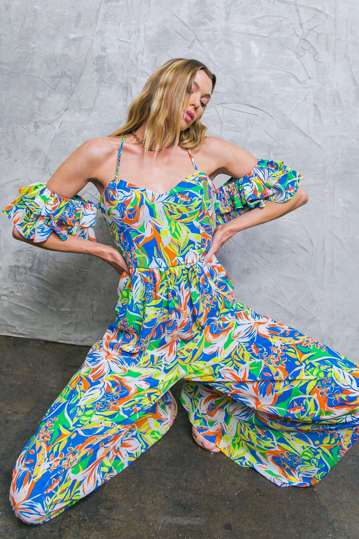 UNSEEN BEAUTY FLORAL WOVEN JUMPSUIT Flying Tomato