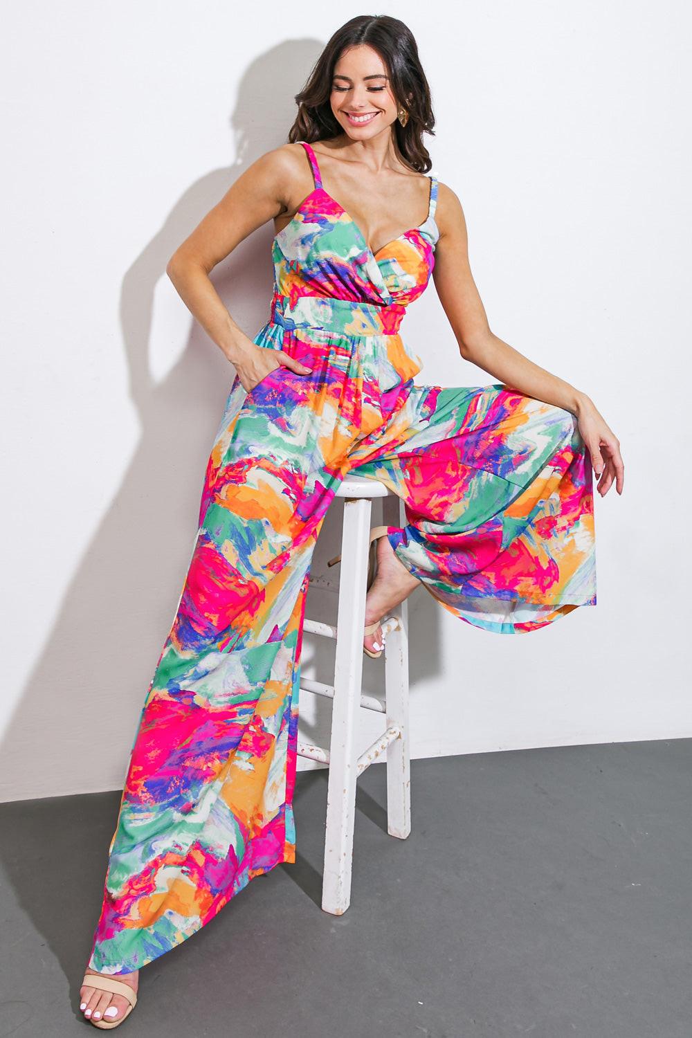 WANDERING AROUND WOVEN JUMPSUIT Flying Tomato