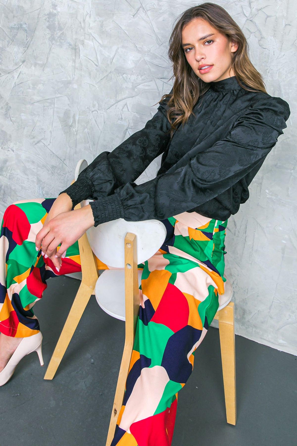 STOLEN GLANCES SATIN TOP Flying Tomato