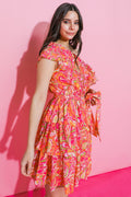 SUNFLOWER FIELDS ONE SHOULDER MINI DRESS Flying Tomato