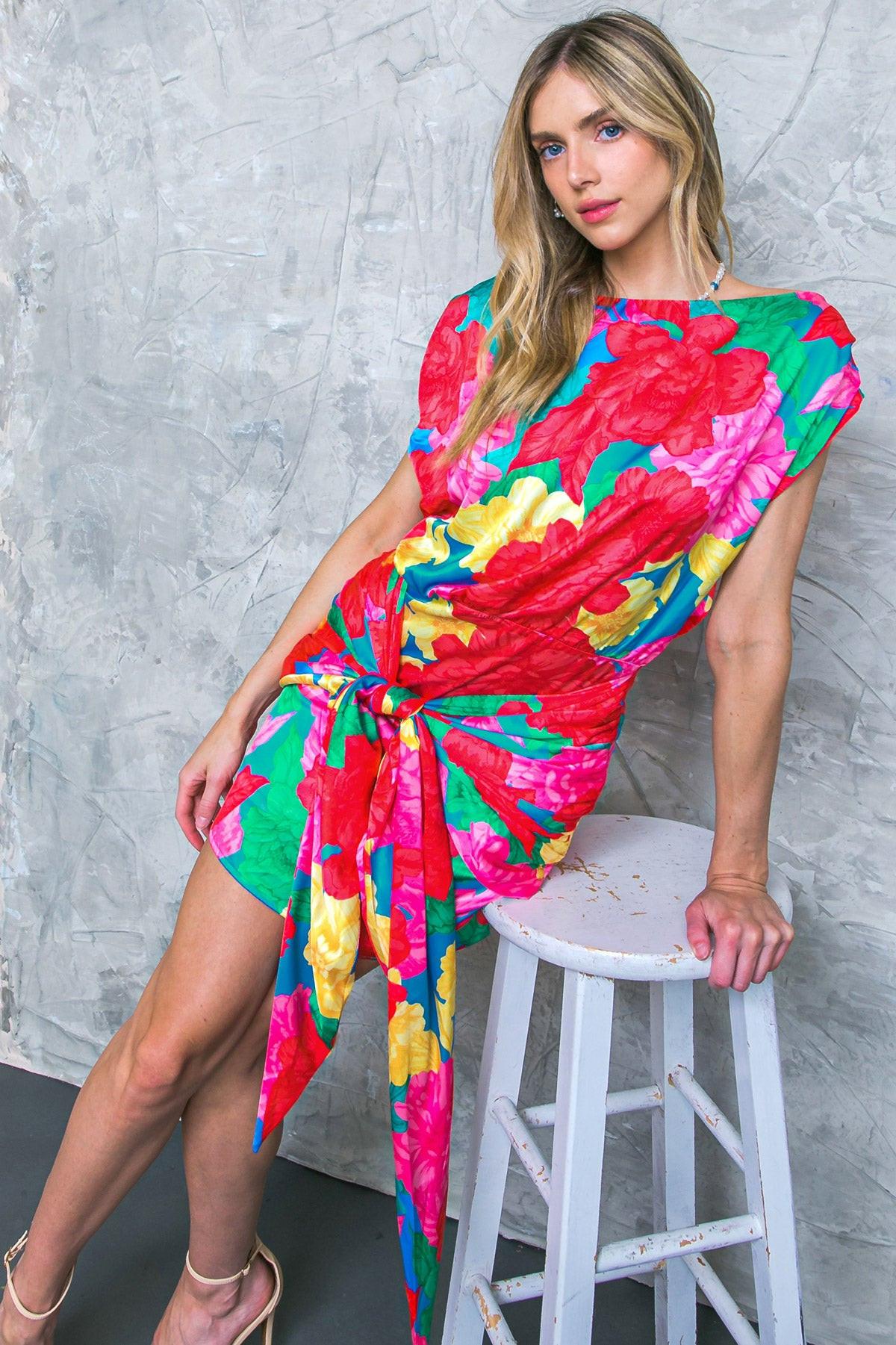 BLOOM SEASON WOVEN MINI DRESS Flying Tomato