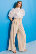 BEAUTIFUL OASIS IVORY WOVEN TOP Flying Tomato