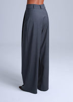 Grey Wide-Leg Virgin Wool Pants Sophia ETNA