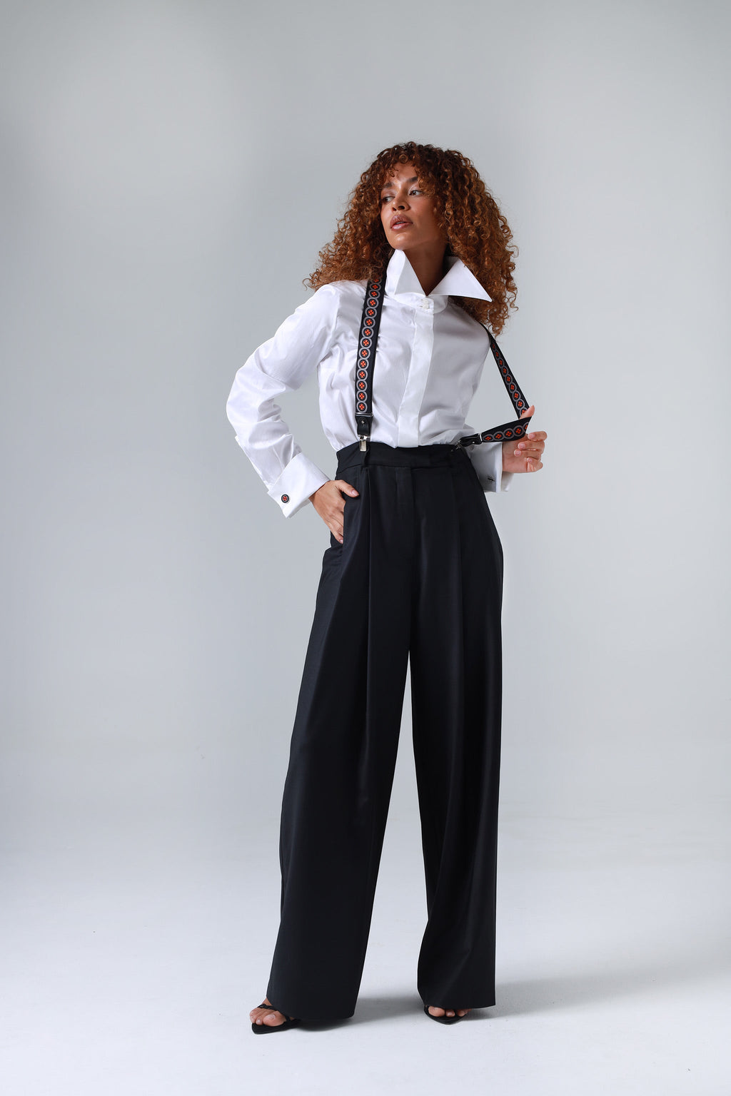 Sicily Lava Orange Floral Etna Patterned Silk Suspenders