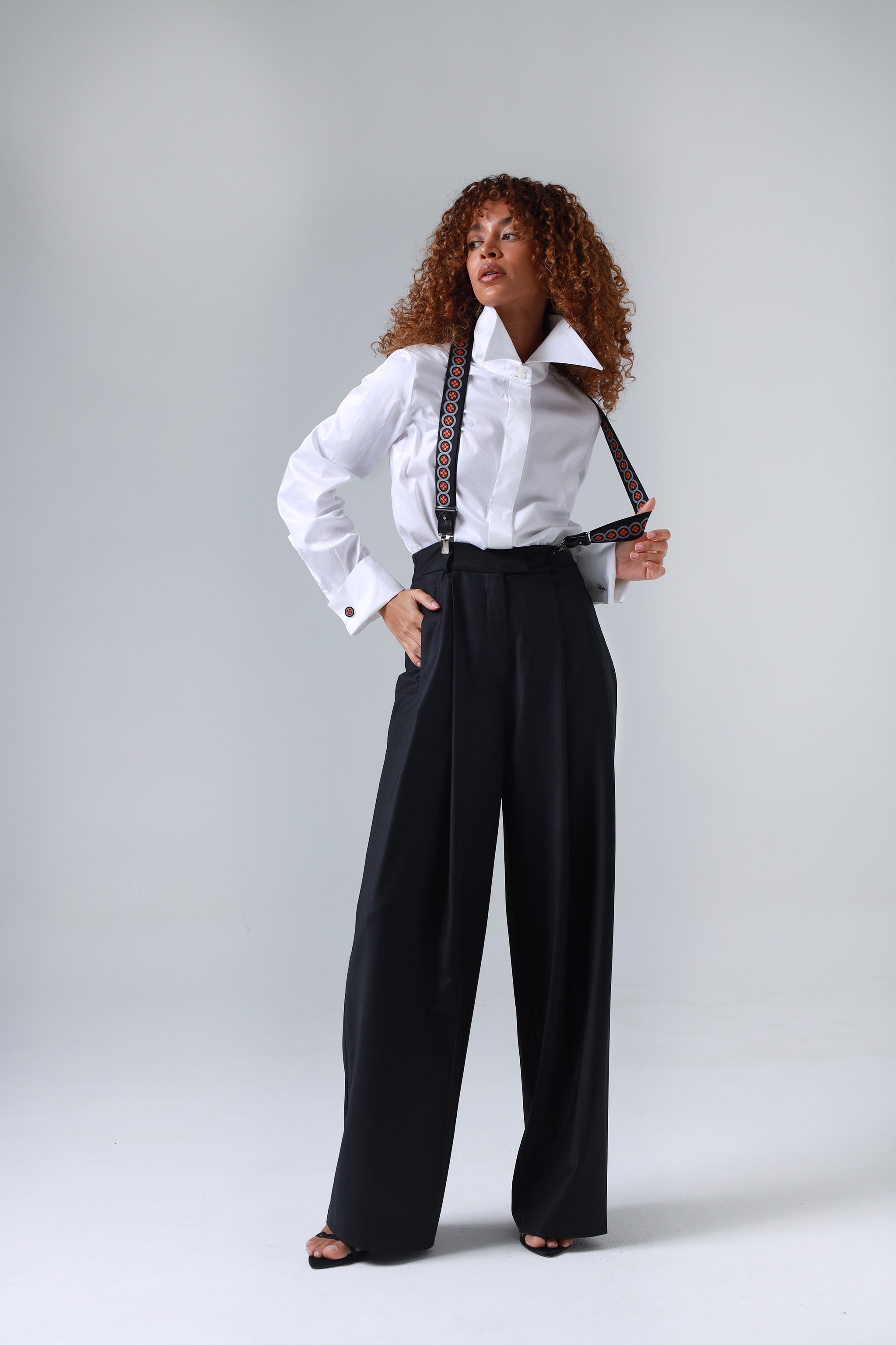 Sicily Lava Orange Floral Etna Patterned Silk Suspenders