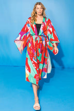 CANCUN GETAWAY SATIN MIDI KIMONO Flying Tomato