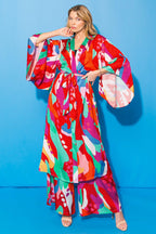 CANCUN GETAWAY SATIN MIDI KIMONO Flying Tomato
